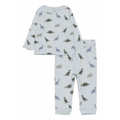 Printed Long Pyjamas Pyjamas Set Blue Mango