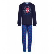 Pyjalong Imprime Pyjamas Set Blå Spider-man