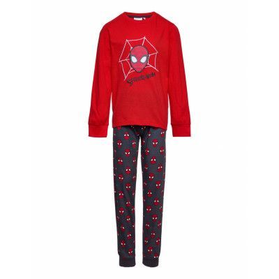 Pyjalong Imprime Pyjamas Set Röd Spider-man