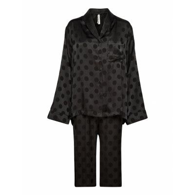 Pyjama Dot Jacquard Pyjamas Svart Lindex