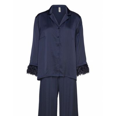 Pyjama Feather Cuffs Pyjamas Navy Lindex