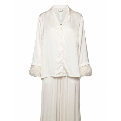 Pyjama Feather Cuffs *Villkorat Erbjudande Pyjamas Vit Lindex
