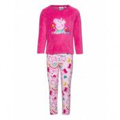 Pyjalong Coral *Villkorat Erbjudande Pyjamas Set Rosa Gurli Gris