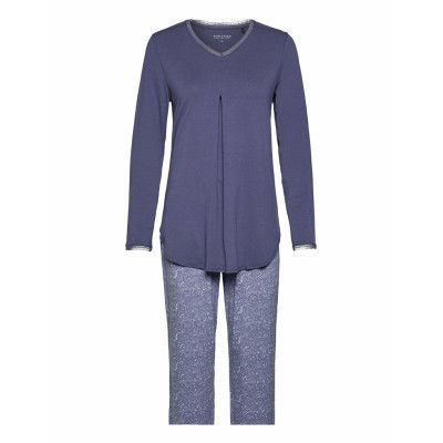 Pyjama Long Pyjamas Blå Schiesser