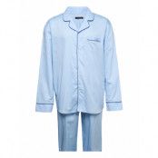 Pyjama Long Pyjamas Blå Schiesser