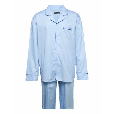 Pyjama Long Pyjamas Blå Schiesser