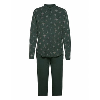 Pyjama Long Pyjamas Grön Schiesser