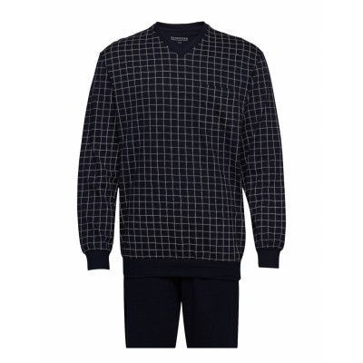 Schiesser Pyjama Long Marinblå