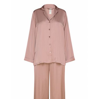 Pyjama Ls Satin Pyjamas Pink Lindex