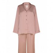 Pyjama Ls Satin Pyjamas Rosa Lindex