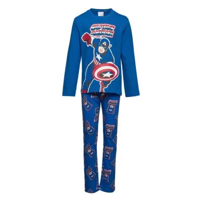 Pyjama Pyjamas Set Blå Marvel