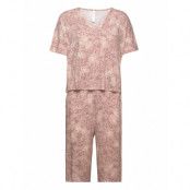 Pyjama Set Viscose Lace Edge *Villkorat Erbjudande Pyjamas Beige Lindex