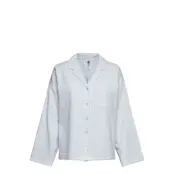 Lindex Pyjama Shirt Seersucker Blå