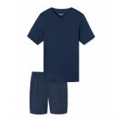 Schiesser Pyjama Short Marinblå