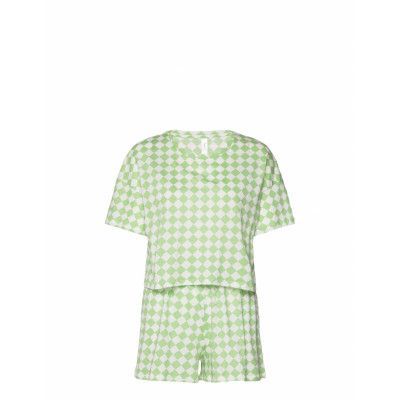 Pyjama Shortsset Harlequin Pyjamas Grön Lindex