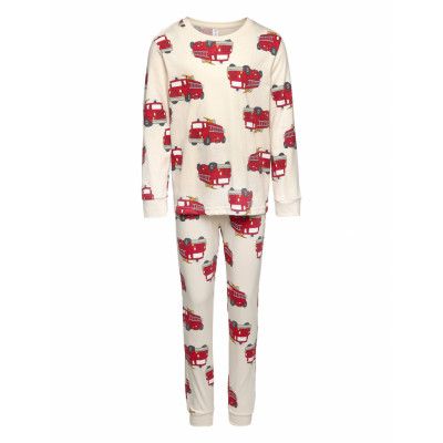 Lindex Pyjama Vehicle Dino Beige