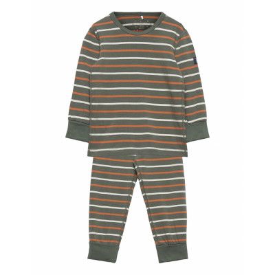 Pyjamas Aop Preschool Pyjamas Set Grå Polarn O. Pyret