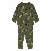 Pyjamas Aop Preschool Pyjamas Set Grön Polarn O. Pyret