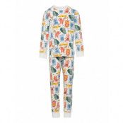 Pyjamas Aop Preschool Pyjamas Set Vit Polarn O. Pyret