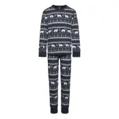 Pyjamas Aop School Pyjamas Set Multi/mönstrad Polarn O. Pyret