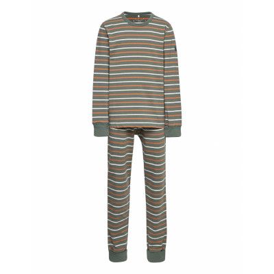Pyjamas Aop School Pyjamas Set Multi/mönstrad Polarn O. Pyret