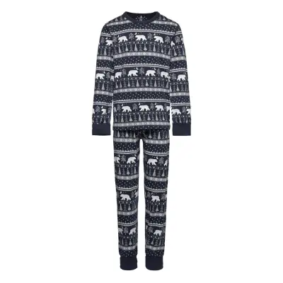Pyjamas Aop School Pyjamas Set Multi/mönstrad Polarn O. Pyret