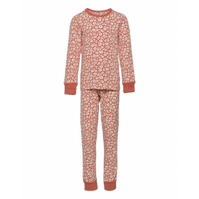 Pyjamas Aop School Pyjamas Set Orange Polarn O. Pyret