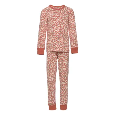 Pyjamas Aop School Pyjamas Set Orange Polarn O. Pyret