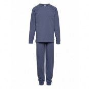 Pyjamas L/S T Pyjamas Set Blå Müsli By Green Cotton