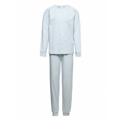 Pyjamas L/S T Pyjamas Set Blå Müsli By Green Cotton