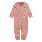 Pyjamas Mushroom Aop Långärmad Bodysuit Rosa Lindex