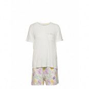 Pyjama Set With Shorts, Lenzing™ Ecovero™ Pyjamas Multi/mönstrad Esprit Bodywear Women