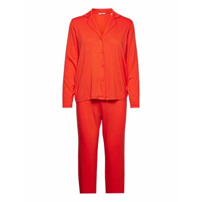 Spot Print Pyjama Set, Lenzing™ Ecovero™ Pyjamas Orange Esprit Bodywear Women