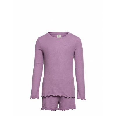 Pyjamas Rib Shorts Set Pyjamas Set Lila Lindex
