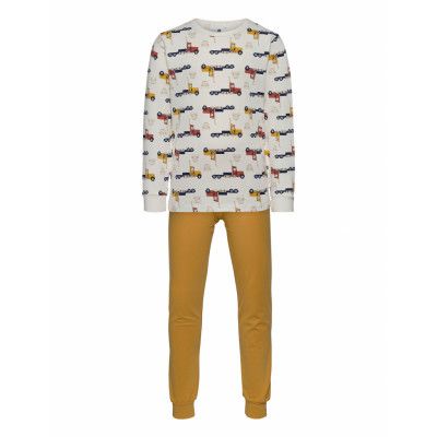 Pyjamas Set Ls - Aop Pyjamas Set Creme CeLaVi