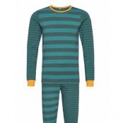 Pyjamas Set Striped Adult Pyjamas Grön Polarn O. Pyret