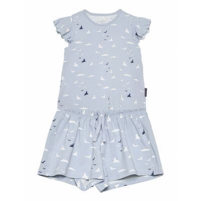 Pyjamas S/S Aop Preschool Pyjamas Set Blå Polarn O. Pyret