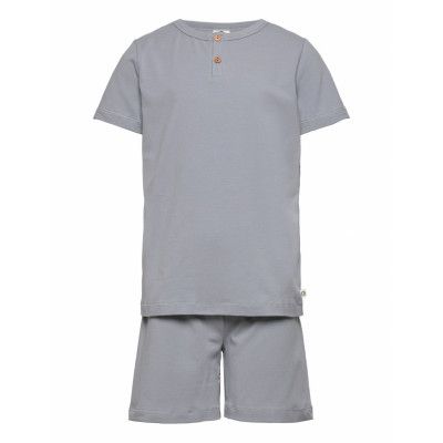 Pyjamas S/S T Pyjamas Set Blå Müsli By Green Cotton