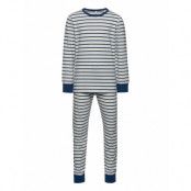 Pyjamas Striped School Pyjamas Set Blå Polarn O. Pyret