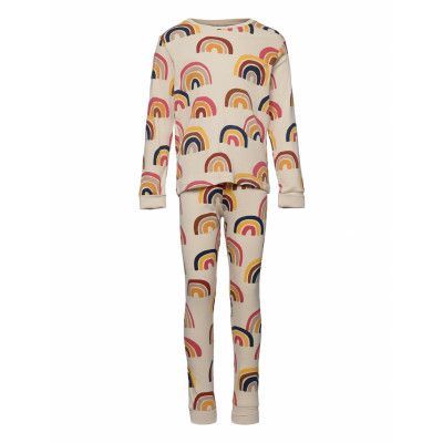 Pyjamas Uni Aop Rainbow Cop Pyjamas Set Beige Lindex