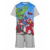 Pyjashort In Box Pyjamas Set Grå Marvel