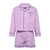 Ralph Lauren Kids Rlg Woven L/S & Short Set - Purple - 110