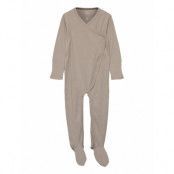 Rib Jersey Full Body Crossover *Villkorat Erbjudande Bodysuits Long-sleeved Bodysuits Pyjamas Sie Grå Copenhagen Colors