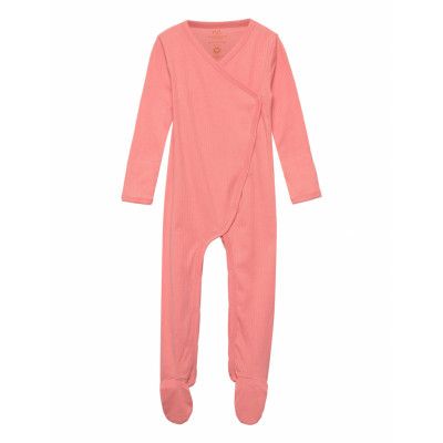 Rib Jersey Full Body Crossover *Villkorat Erbjudande Bodysuits Long-sleeved Bodysuits Pyjamas Sie Korall Copenhagen Colors