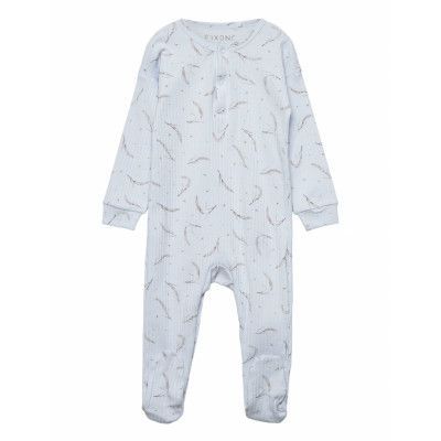 Romper Ls Rib *Villkorat Erbjudande Bodysuits Long-sleeved Bodysuits Pyjamas Sie Blå Fixoni
