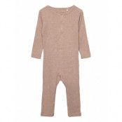 Romper Ls Rib Night & Underwear Long-sleeved Bodysuits Pyjamas Sie Brun Fixoni