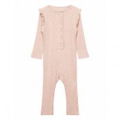 Romper Ls Rib Night & Underwear Long-sleeved Bodysuits Pyjamas Sie Rosa Fixoni