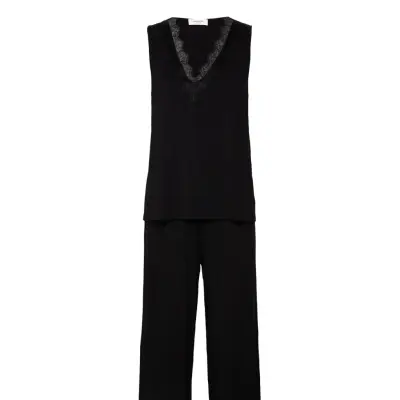 Rosemunde Rhbiarritz Jersey Night Set Svart