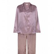 Satin Long Sleeve Pyjamas Pyjamas Pink Lady Avenue