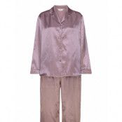 Satin Long Sleeve Pyjamas *Villkorat Erbjudande Pyjamas Rosa Lady Avenue